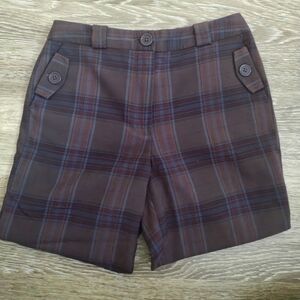 Dark Brown Plaid Capri Pants